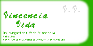 vincencia vida business card